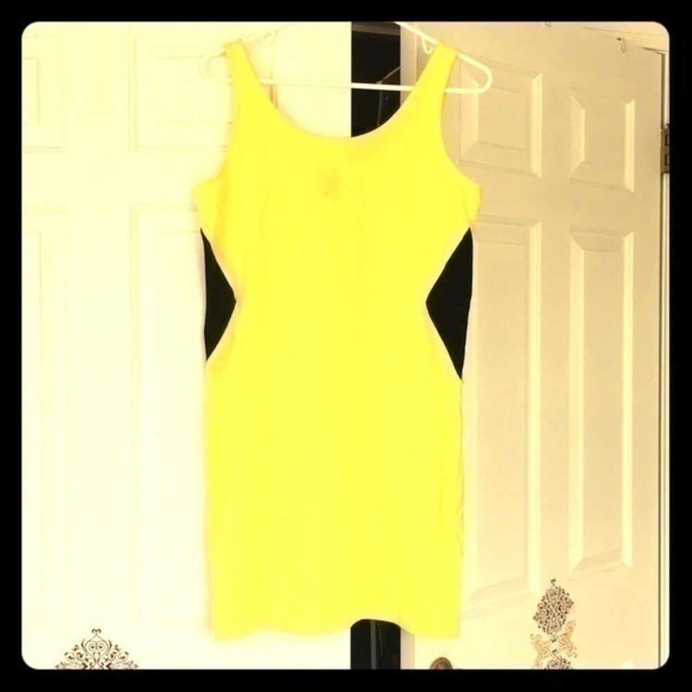 Yellow and black edgy dress